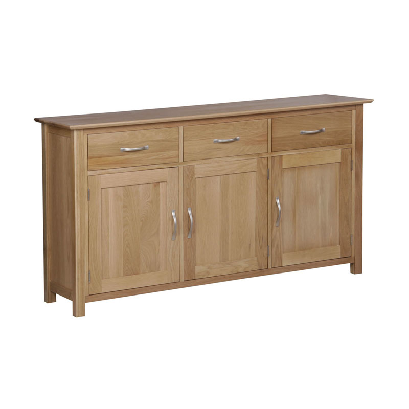 Credenza moderna in rovere con 3 ante e 3 cassetti